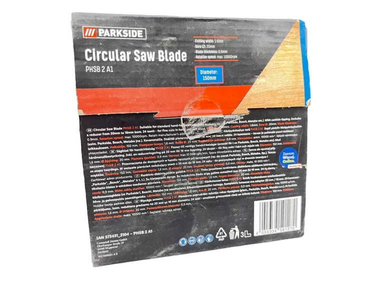 TARCZA TNĄCA DO DREWNA PARKSIDE 20X150 MM PHSB 2A1 HW24
