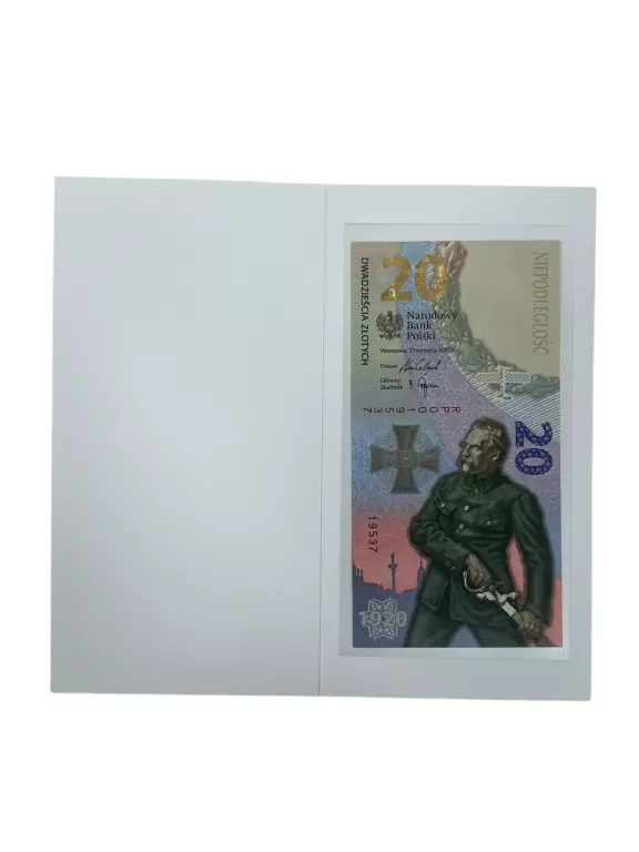BANKNOT 20 ZŁ BITWA WARSZAWSKA 1920 + FOLDER EMISYJNY