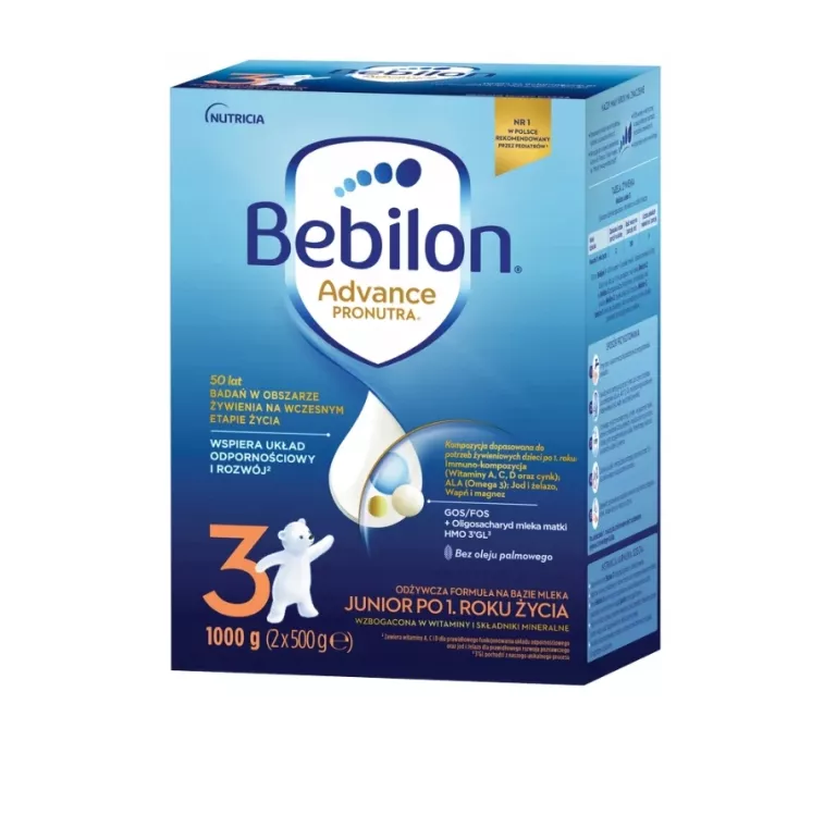 BEBILON ADVANCE PRONUTRA JUNIOR 3 MLEKO MODYFIKOWANE PO 1 ROKU ŻYCIA 1000G