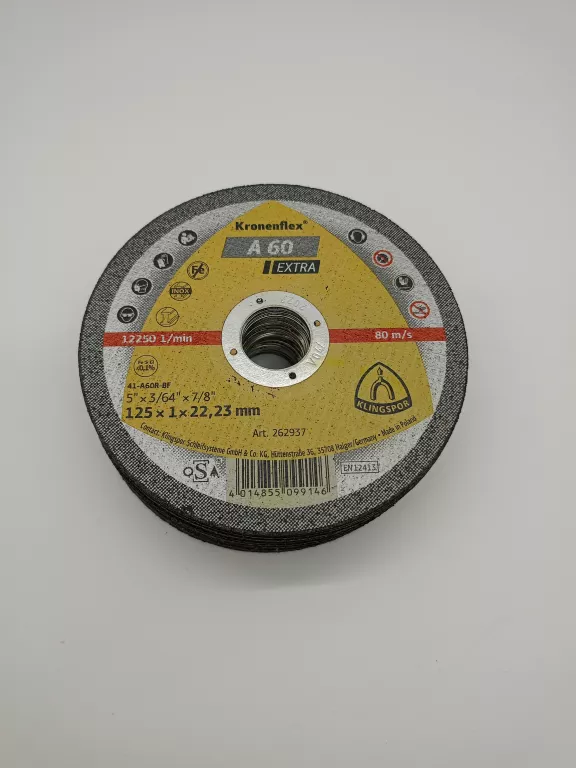 TARCZA DO METALU 125X1 MM KLINGSPOR KRONENFLEX A60 EXTRA/25 SZT OPAK WARTO