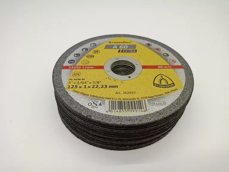 TARCZA DO METALU 125X1 MM KLINGSPOR KRONENFLEX A60 EXTRA/25 SZT OPAK WARTO