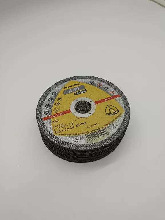TARCZA DO METALU 125X1 MM KLINGSPOR KRONENFLEX A60 EXTRA/25 SZT OPAK WARTO