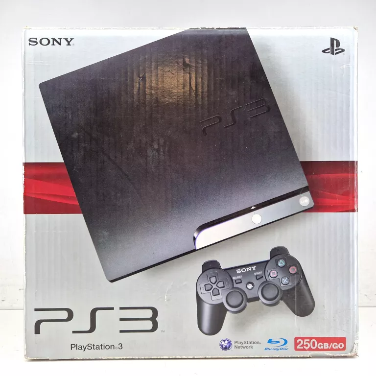 SONY PLAYSTATION 3 SLIM CECH-2004B + PAD + PUDEŁKO + 2 GRY