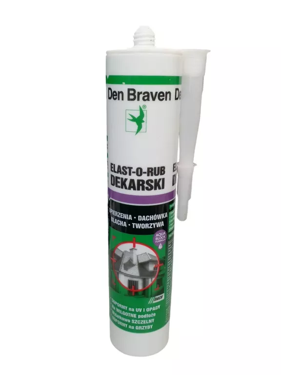 DEN BRAVEN KAUCZUKOWY USZCZELNIACZ SILIKON DEKARSKI DACHY BEZBARWNY 280ML