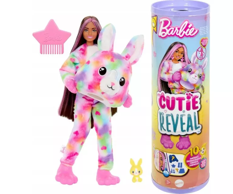 LALKA BARBIE CUTIE REVEAL KOLOROWE MARZENIA KRÓLIK HRK38