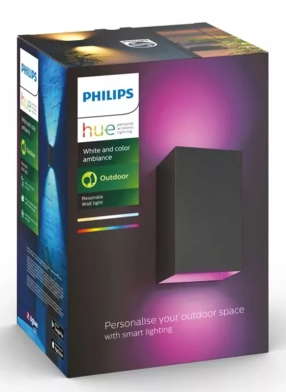 KINKIET OGRODOWY PHILIPS HUE CZARNY ZINTEGROWANE ŹRÓDŁO LED 8 W