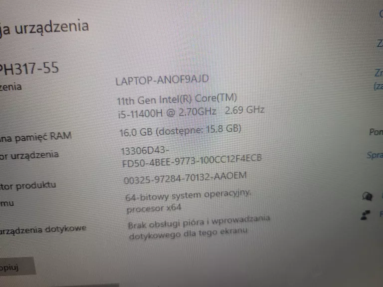 ACER PREDATOR HELIOS 300 17,3/I5/16GB /512GB /RTX3050TI