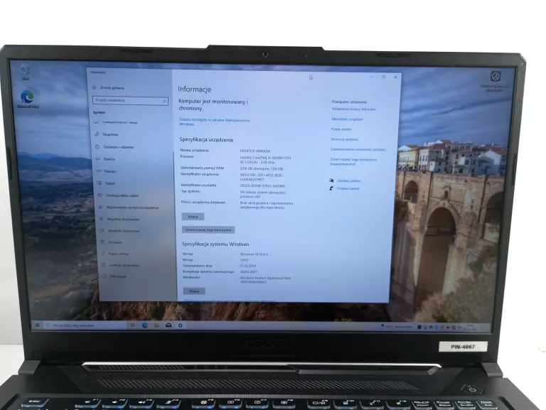 LAPTOP GAMINGOWY ASUS TUF GAMING F17 FX706LI-H7036T 17,3"