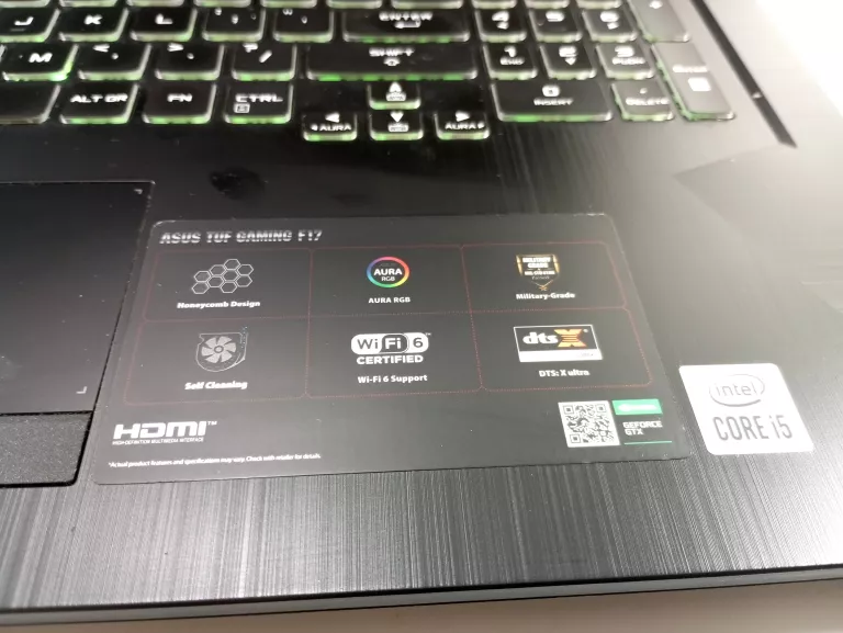 LAPTOP GAMINGOWY ASUS TUF GAMING F17 FX706LI-H7036T 17,3"