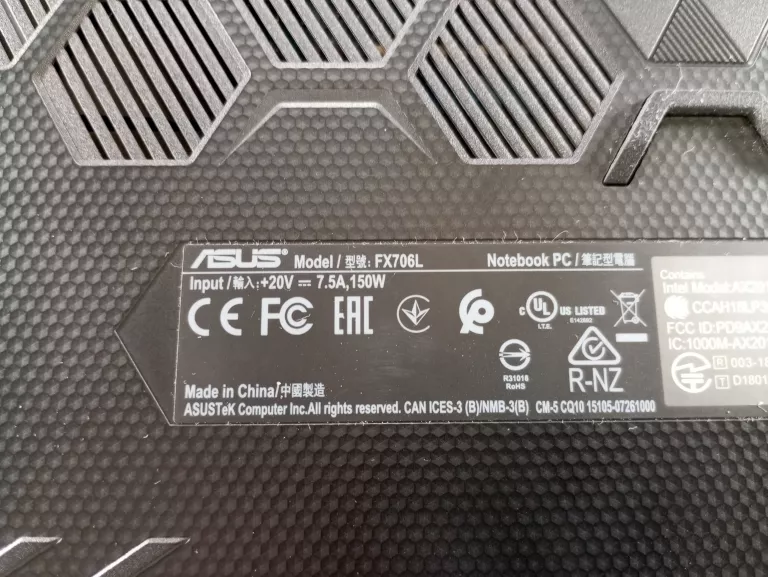 LAPTOP GAMINGOWY ASUS TUF GAMING F17 FX706LI-H7036T 17,3"