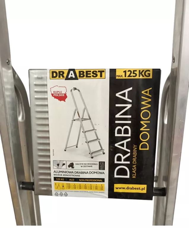 DRABINA ALUMINIOWA 5 STOPNIOWA - DRABEST | MAX 125KG |