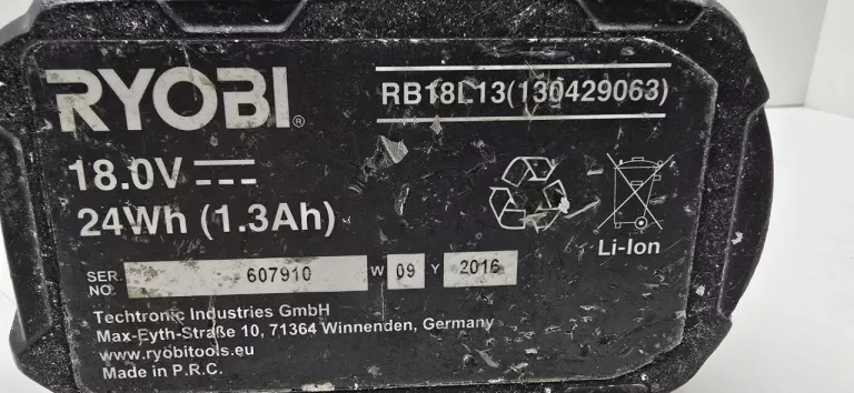ZAKRĘTARKA UDAROWA RYOBI RID 1801 Z BATERIĄ 1,3AH I ŁADOWARKĄ