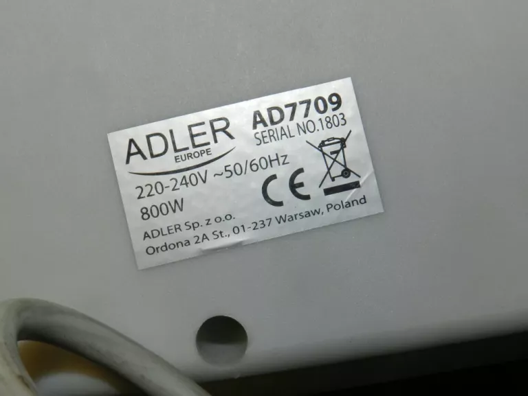 GRZEJNIK HALOGENOWY KWARCOWY ADLER AD 7709 FARELKA