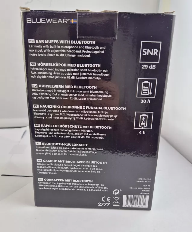 NAUSZNIKI OCHRONNE BLUETOOTH BLUEWEAR