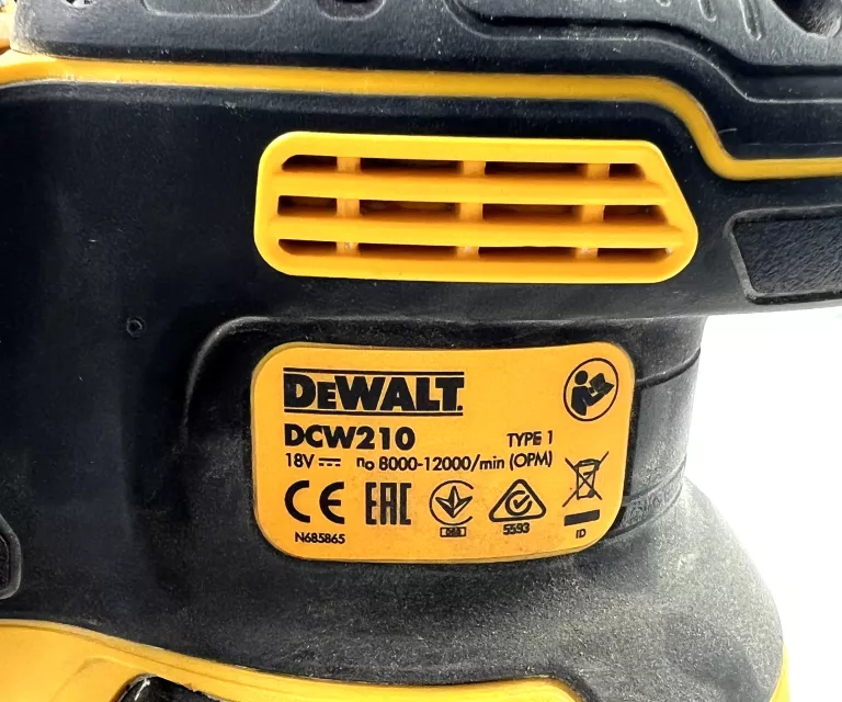SZLIFIERKA MIMOŚRODOWA DEWALT DCW210 AKU 2AH