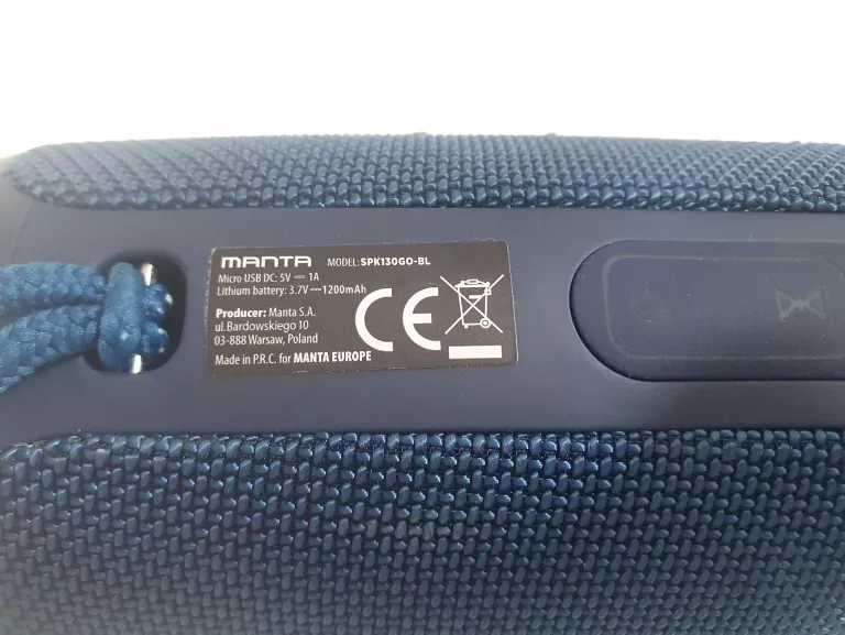 GŁOSNIK BT MANTA NIEBIESKI SPK130GO-BL