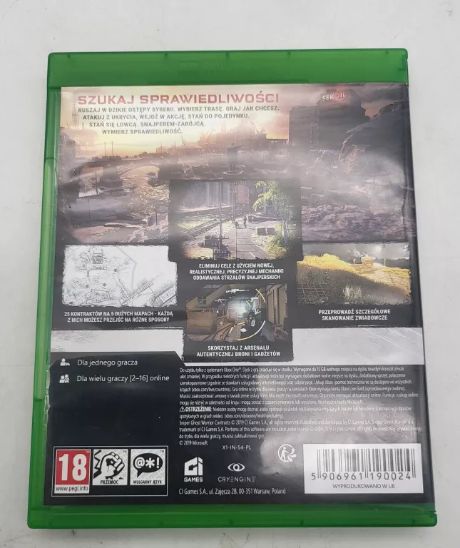 GRA XBOX ONE SNIPER GHOST RECON CONTRACTS