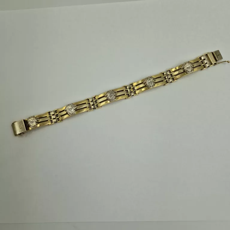 PIEKNA ZŁOTA MĘSKA BRANSOLETA 585 14K 39,7G 22CM