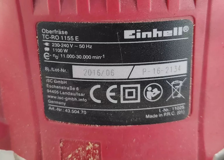 FREZARKA GÓRNOWRZECIONOWA EINHELL TC-RO 1155 E
