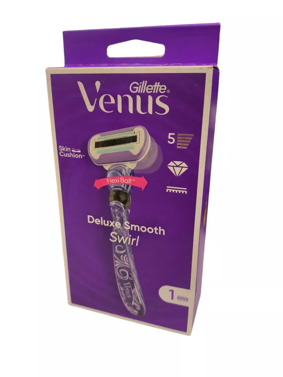 GILLETTE VENUS DELUXE SMOOTH SWIRL MASZYNKA DO GOLENIA + OSTRZA WYMIENNE 1