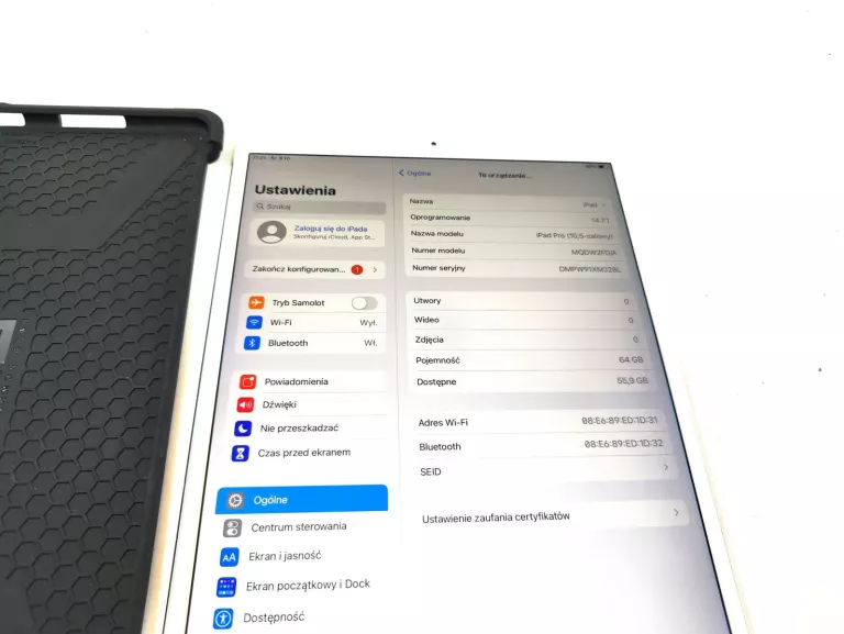 TABLET APPLE IPAD PRO 10.5 2017 A1701 64GB WYPALONY PIKSEL