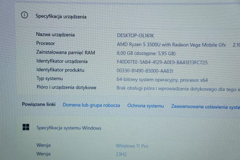 LAPTOP ASUS M509D (256GB SSD/8GB/ RYZEN 5 3500U/AMD RADEON VEGA 8)