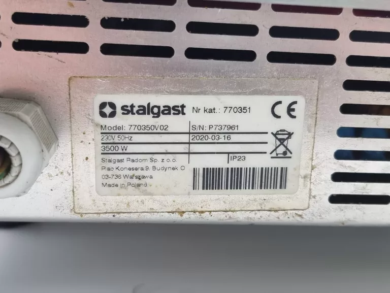 KUCHANKA INDUKCYJNA STALGAST 770350V02 3500W