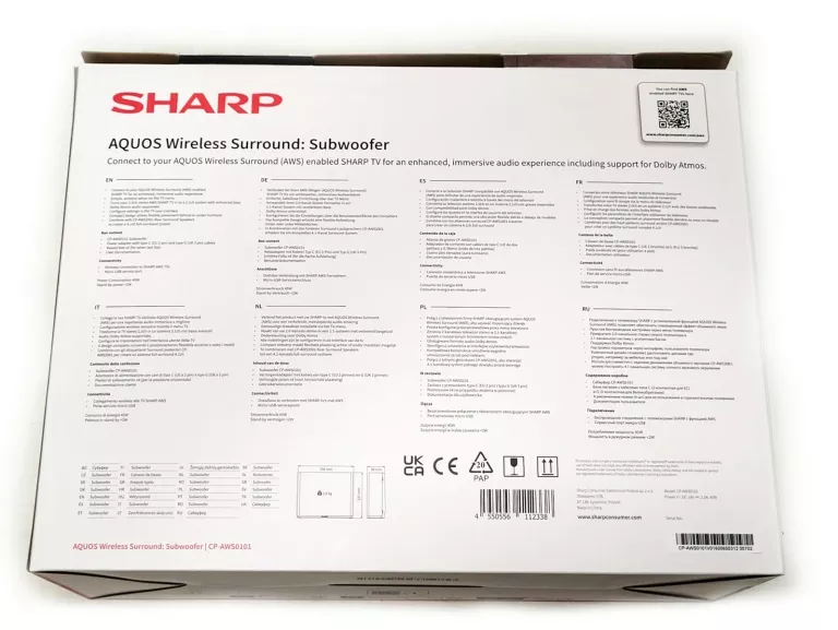 SUBWOOFER AKTYWNY SHARP CP-AWS0101 +PUD