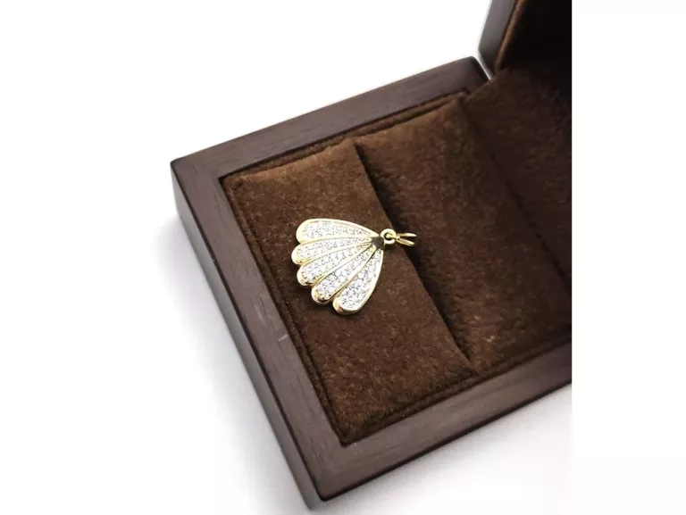 PIĘKNA ZŁOTA  ZAWIESZKA MUSZELKA 2,04 G / 585