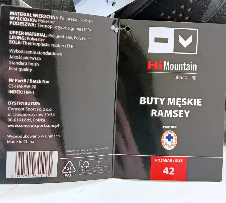 BUTY MĘSKIE RAMSEY HIMOUNTAIN R:42 CZARNE