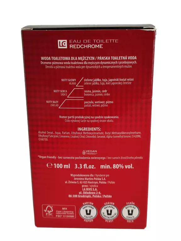 LUCCA CIPRIANO REDCHROME MEN WODA TOALETOWA DLA MĘŻCZYZN 100 ML