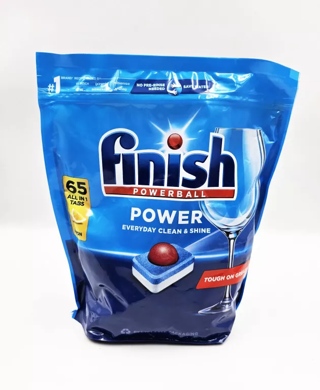 TABLETKI DO ZMYWARKI FINISH POWERBALL POWER / ZAPACH CYTRYNA / 65 SZTUK