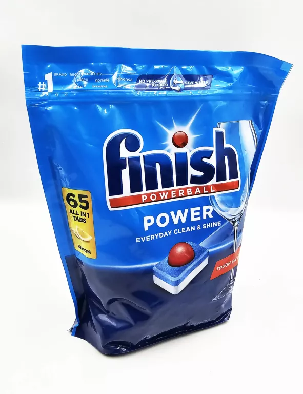 TABLETKI DO ZMYWARKI FINISH POWERBALL POWER / ZAPACH CYTRYNA / 65 SZTUK