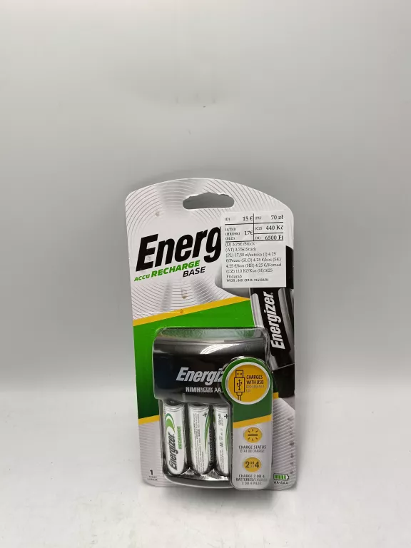 ŁADOWARKA DO AKUMULATORKÓW ENERGIZER ACCU RECHARGE BASE + 4 AA 1300 MAH