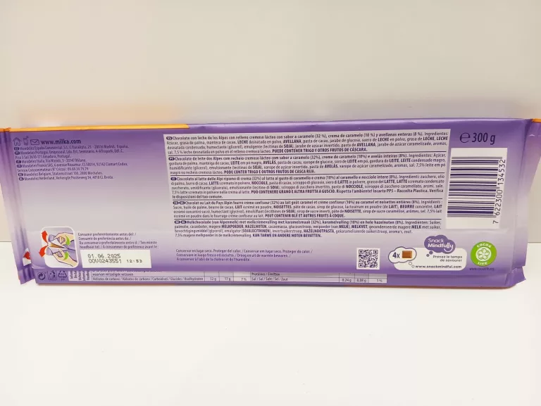 CZEKOLADA MLECZNA MILKA ORZECH LASKOWY W KARMELU 300 G