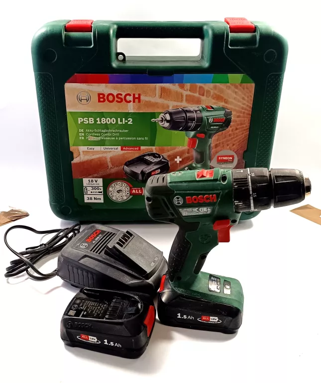 WIERTARKO-WKRĘTARKA AKUMULATOROWA PSB 1800 LI-2 + AKUMULATOR 1,5AH BOSCH