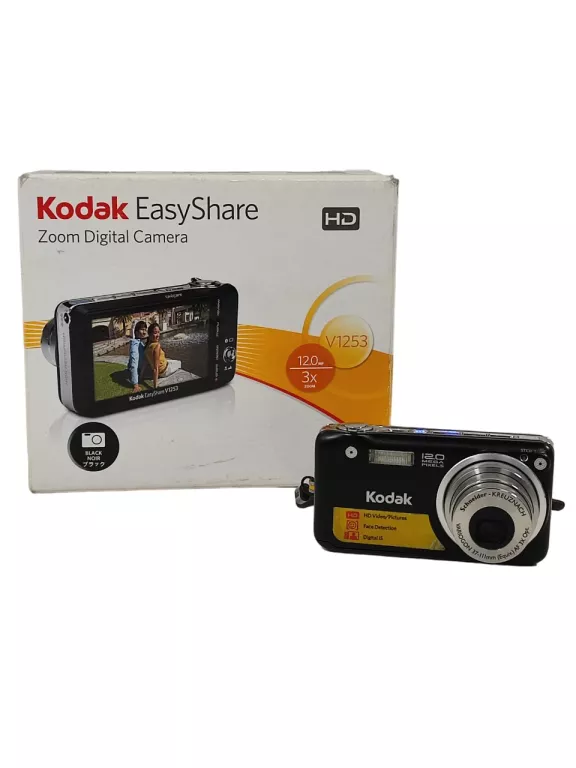 APARAT CYFROWY KIESZONKOWY KODAK EASYSHARE V1253 KOMPLET USZKODZONY