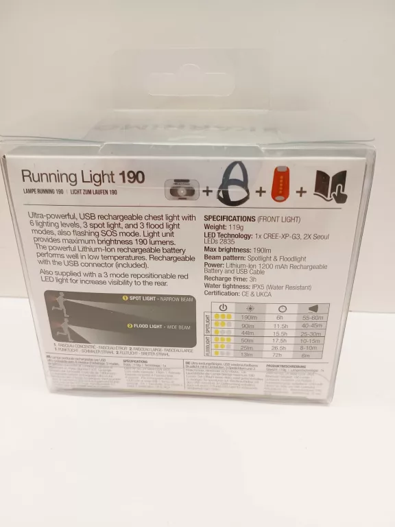 LATARKA DLA BIEGACZY KARRIMOR RUNNING LIGHT 190 LM