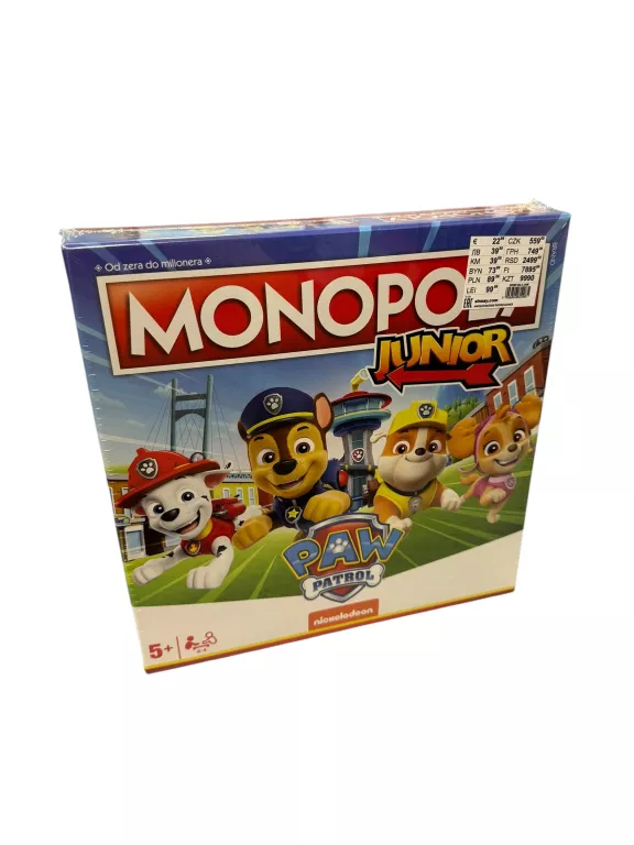 GRA PLANSZOWA MONOPOLY JUNIOR PSI PATROL N0WA ZAFOLIOWANA