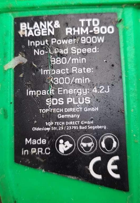 MŁOT UDAROWY BLANK HAGEN 900W TTD RHM-900 SDS PLUS