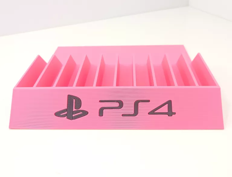 PODSTAWKA NA GRY PS4 KOLOR RÓŻOWY CZARNY NAPIS