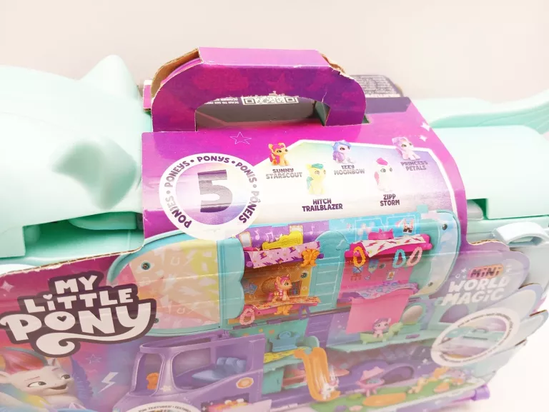 MY LITTLE PONY MINI WORLD MAGIC AUTOKAR KUCYKÓW + 5 FIGUREK HASBRO