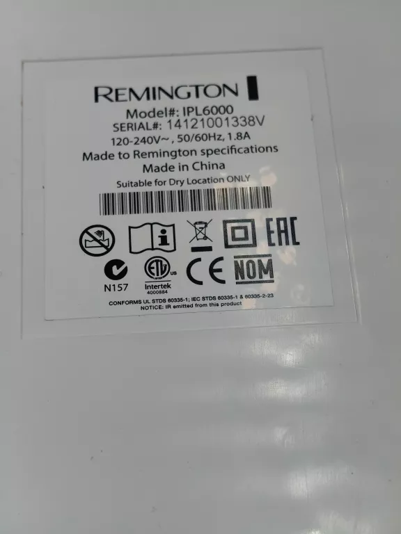 DEPILATOR REMINGTON I-LIGHT PRO IPL 6000