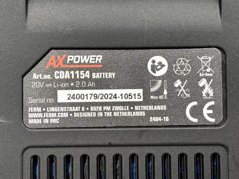 WKRĘTARKA FERM CDM1191 AX POWER 20V AKUMULATOR 2.0AH ŁADOWARKA 350-1300RPM