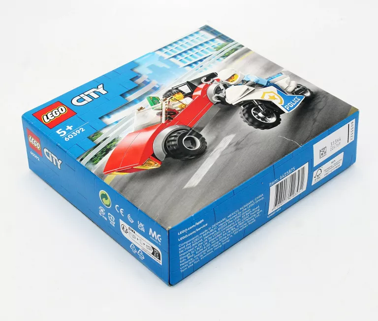 KLOCKI LEGO CITY 60392 MOTOCYKL POLICYJNY – POŚCIG ZA SAMOCHODEM