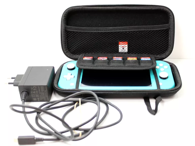 KONSOLA NINTENDO SWITCH LITE 6 GRY ŁADOWARKA ETUI