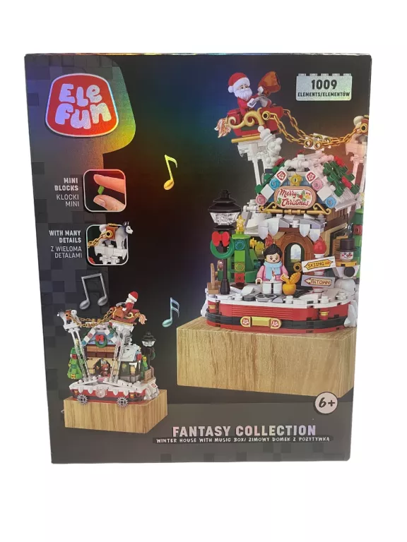 ELEFUN FANTASY COLLECTION ZIMOWY DOMEK Z POZYTYWKĄ KLOCKI 1009 ELEMENTÓW
