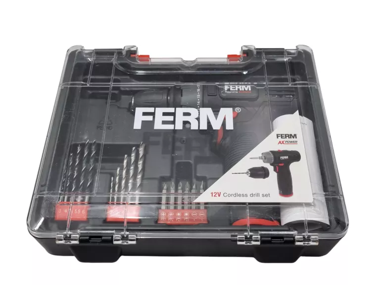 DOSKONAŁA WKRĘTARKA FERM AX POWER Z BITAMI I WIERTŁAMI CDM1189