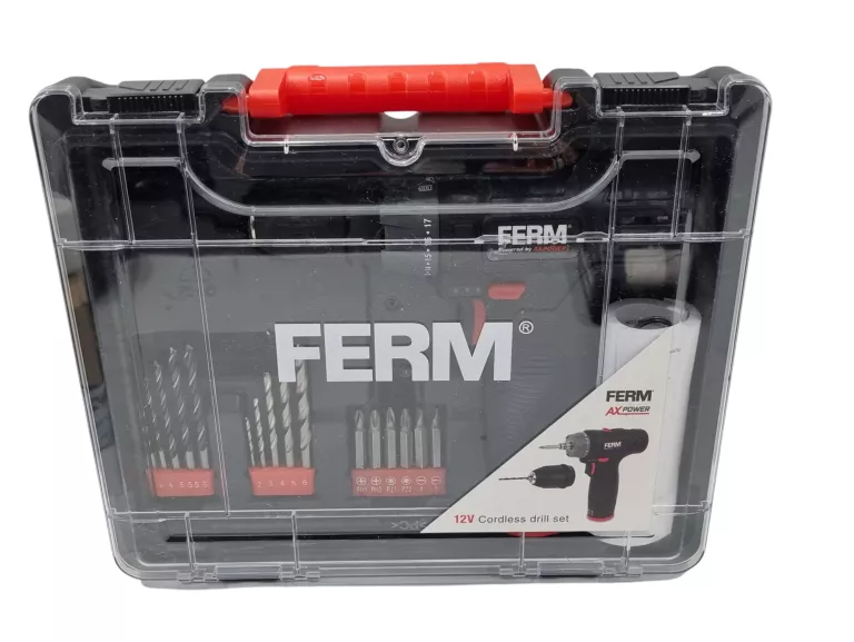 DOSKONAŁA WKRĘTARKA FERM AX POWER Z BITAMI I WIERTŁAMI CDM1189