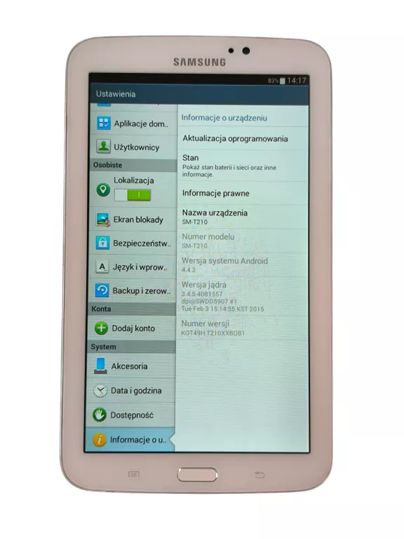 TABLET SAMSUNG GALAXY TAB 3 7.0 (T210) 7" 1 GB / 8 GB